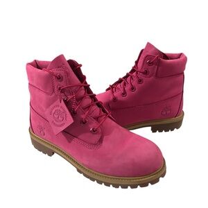 Timberland Women's 6”  Waterproof Pink Lace-Up Boots